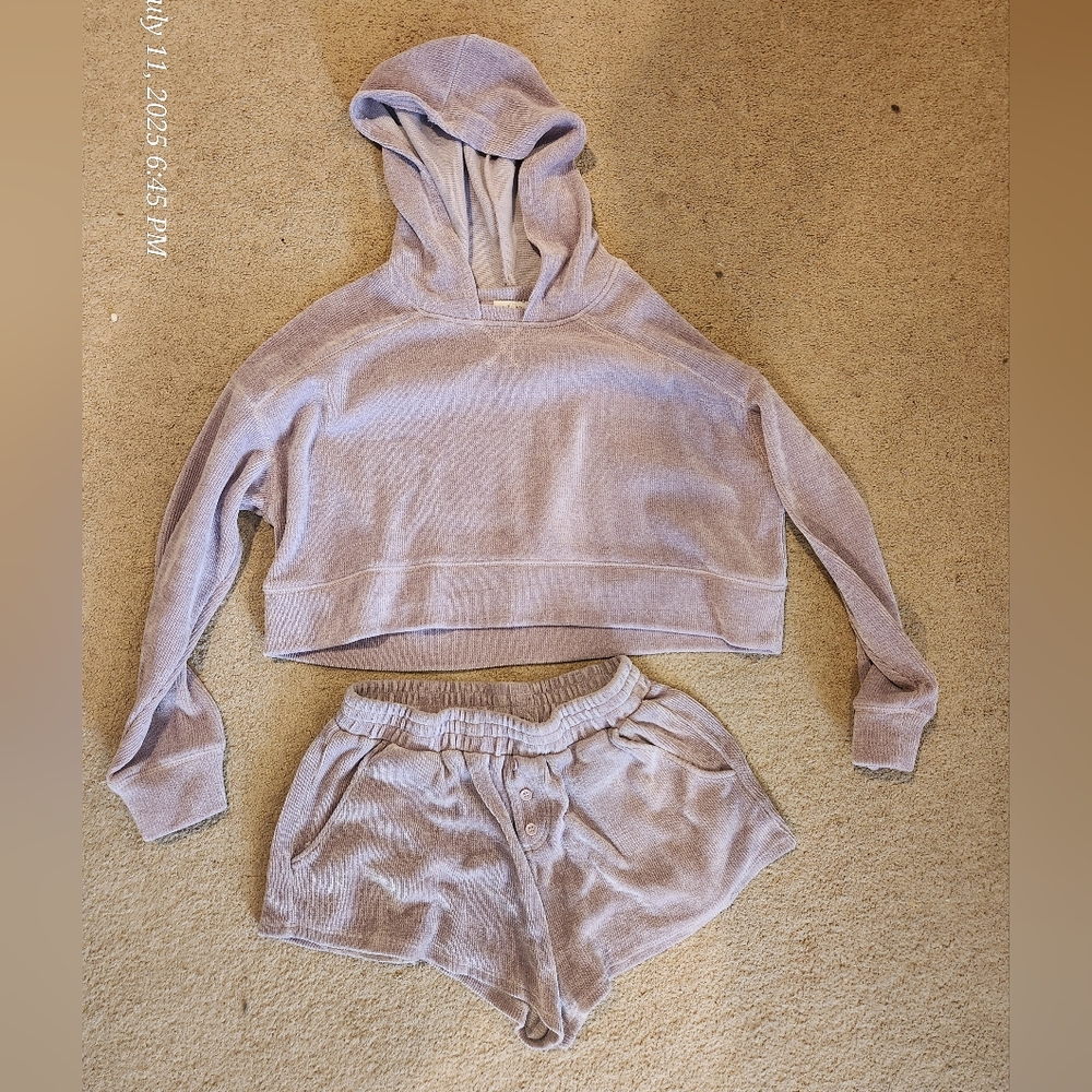 Cozy Lavender Hooded Pajama Set